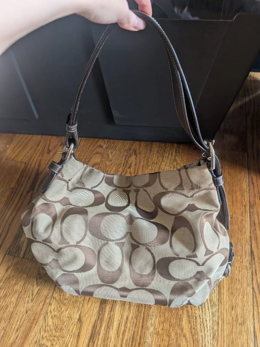 Coach Signature Duffle Bag Tan and Brown Jacquard F15067 - Picture 9 of 9